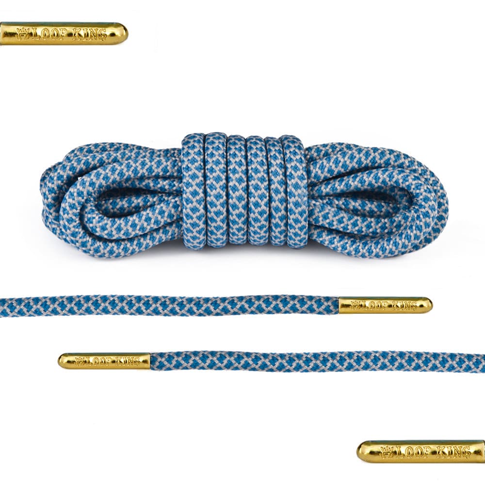Blue Shoelaces | Black Rope Shoelaces | Rope Shoelaces - Lace Kings 45 inch / Blue/Black