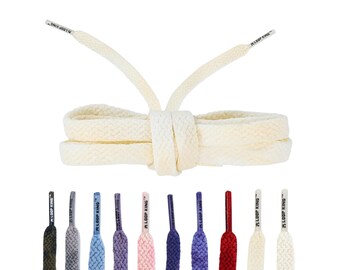 Sail Vintage Faded Flat Cotton Shoelaces with Clear Tips