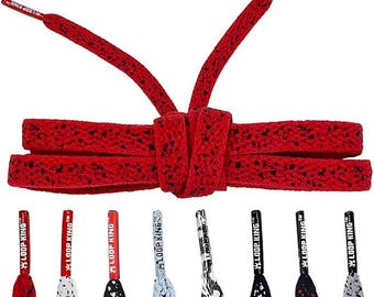 Red Black Cement Laces with Red Plastic Tips