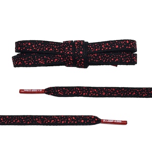 Black Red Cement Laces with Red Plastic Tips