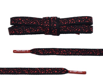 Black Red Cement Laces with Red Plastic Tips