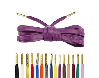 Premium Purple Leather Laces Add Style & Sophistication to Your Shoes
