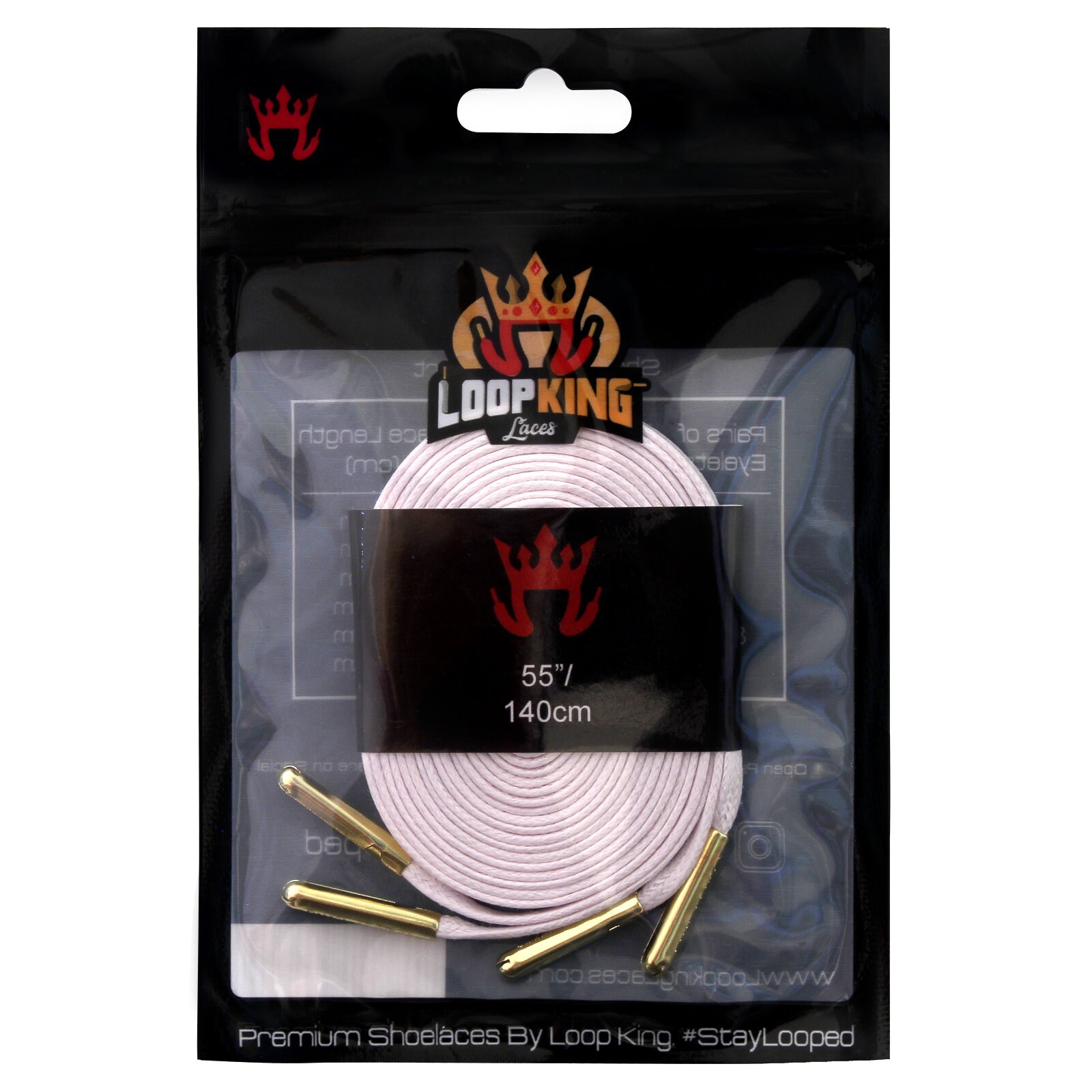 white flat waxed shoelaces
