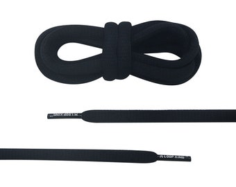 Black Oval Shoelaces with Clear Plastic Tips