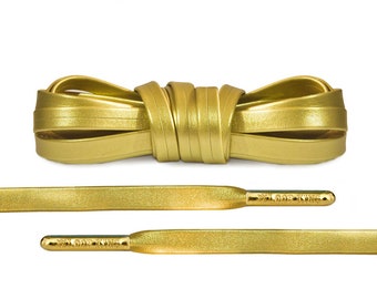 Golden shoe laces on sale