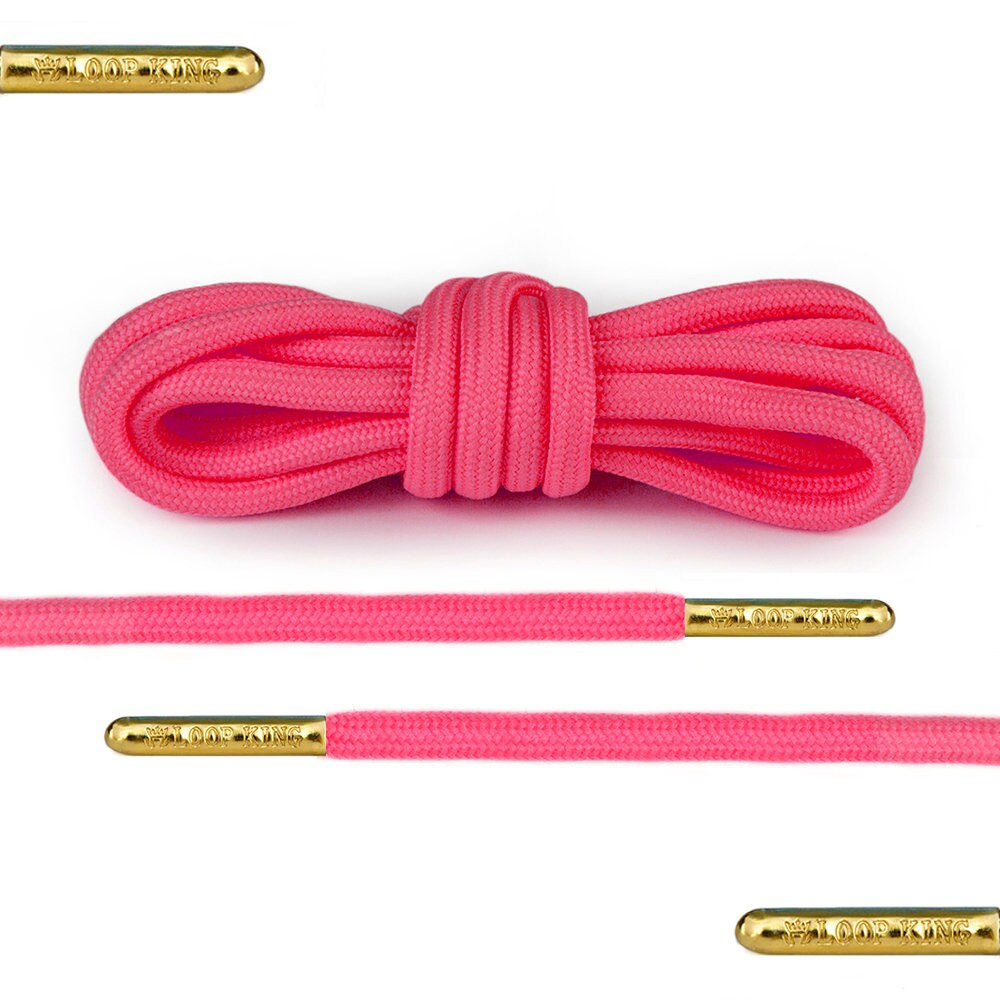 Rope Red Shoe Laces with Gold Tips - From Loop King
