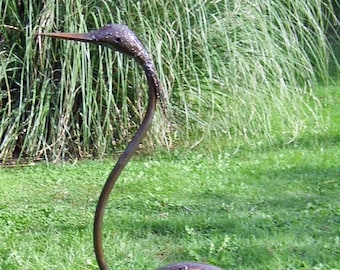 Sculpture de héron croustillant