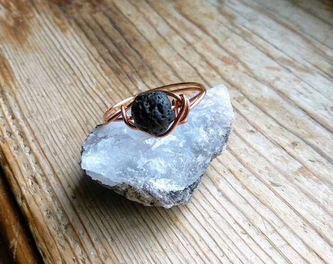 Lava Stone Ring, Aromatherapy ring