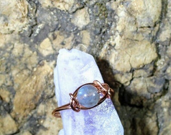 Labradorite Wire Wrapped Ring