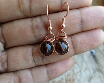 Smoky Quartz Fish Hook Earrings