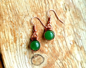 Green Aventurine Fish hook earrings