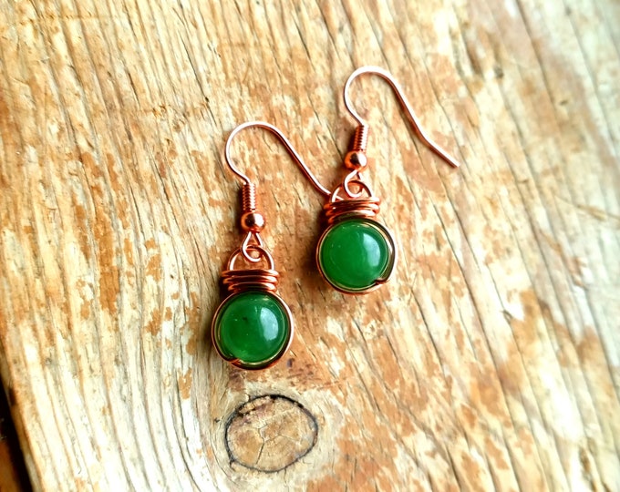 Green Aventurine Fish hook earrings
