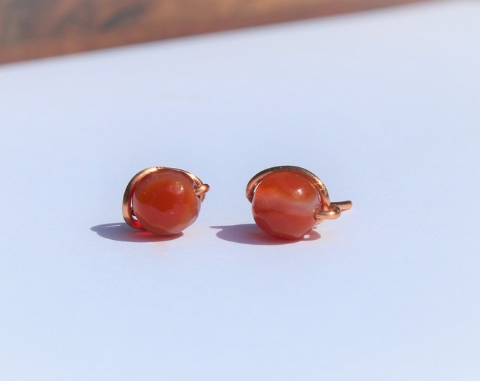 Carnelian Stud Earrings