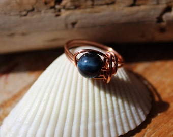 Blue Tigers Eye Ring