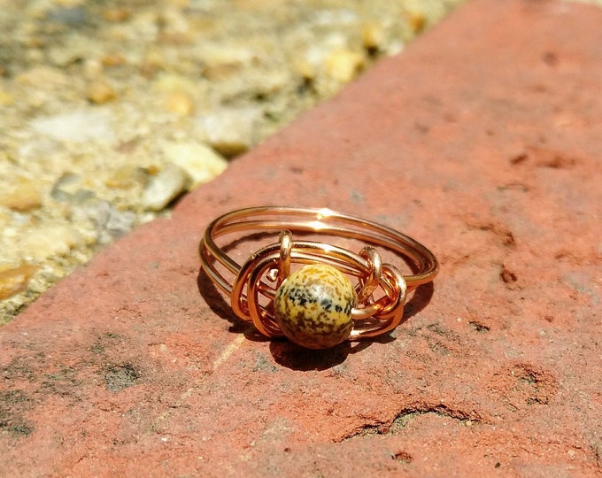 Picture Jasper Wire Wrapped Ring