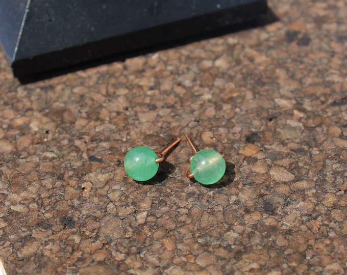 Green Aventurine Stud Earrings
