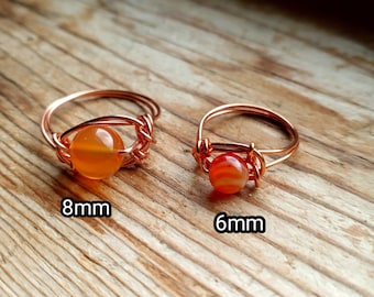 Carnelian Wire Wrapped Ring