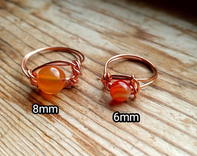 Carnelian Wire Wrapped Ring