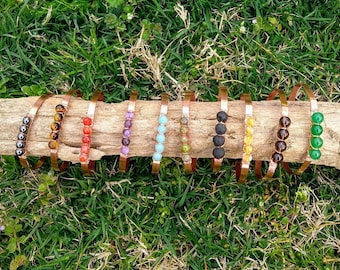 Gemstone Bracelets, Crystal Bracelet, Wire wrapped Bracelet, Copper Wire & Gemstone Bracelet, Crystal Jewelry, Healing crystal bracelet