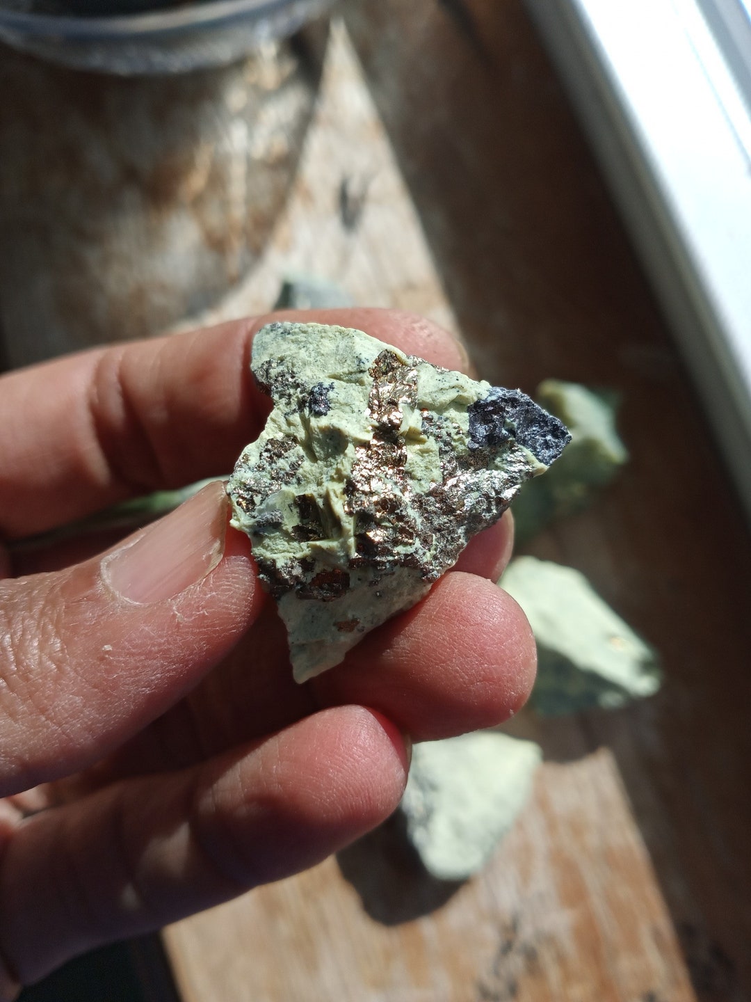 Serpentine With Pyrite, Natural Crystals, Raw Stones, Meditation Stones