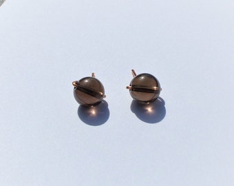 Smoky Quartz Stud Earrings