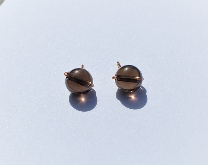 Smoky Quartz Stud Earrings