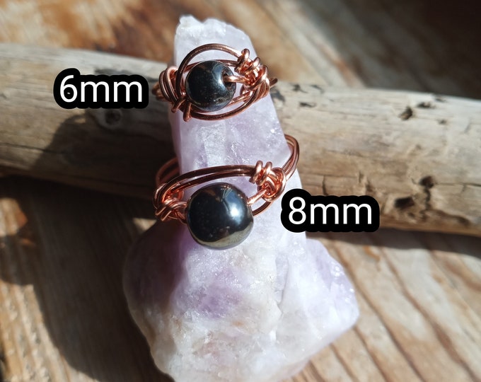 Hematite Wire Wrapped Ring
