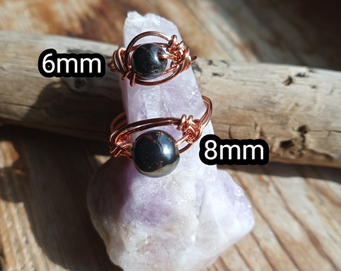 Hematite Wire Wrapped Ring