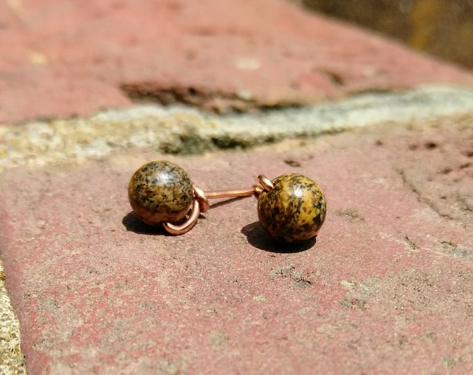 Picture Jasper Stud Earrings