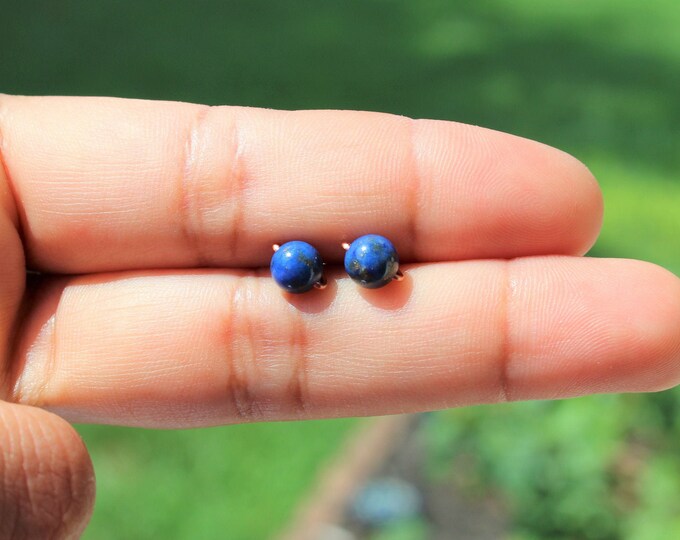 Lapis Lazuli Stud Earrings