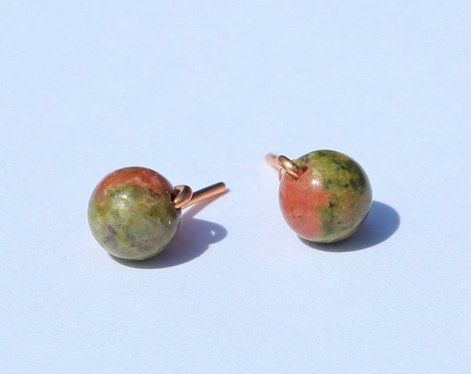 Unakite Stud Earrings