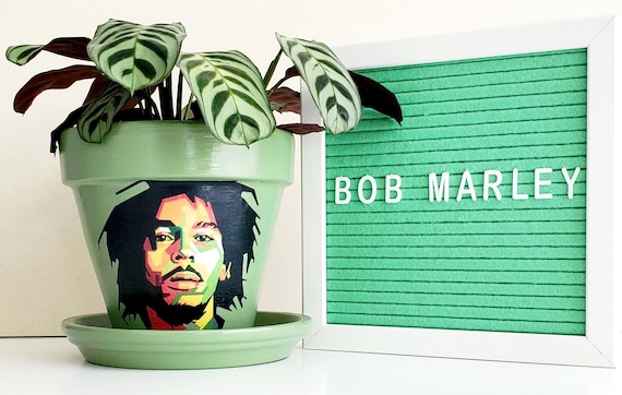 Bob Marley Planter Pot + Saucer - Etsy
