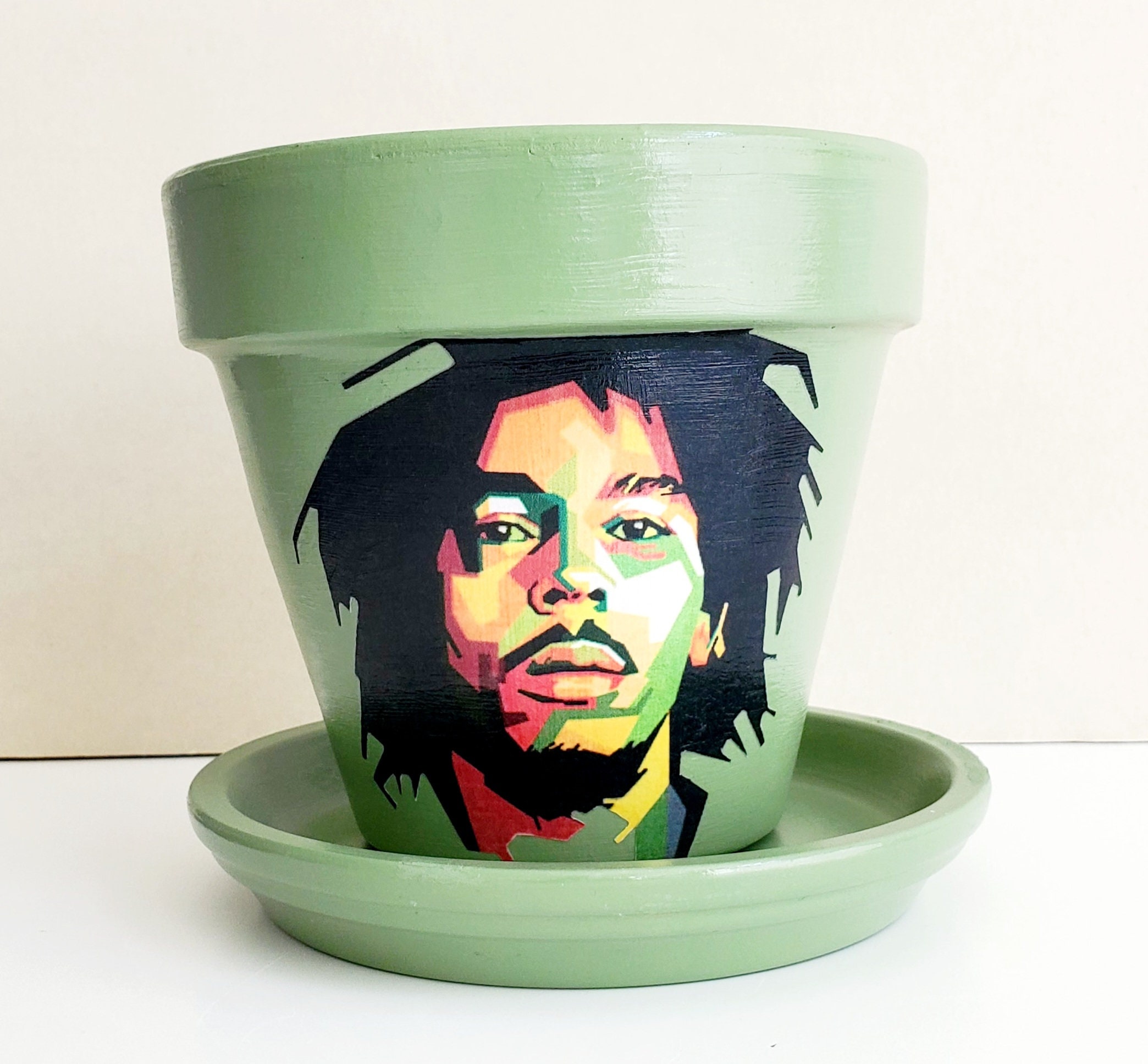 Bob Marley Planter Pot + Saucer - Etsy