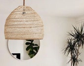 Natural Rattan Pendant Light,Boho Woven Lamp Shade,Wicker Hanging Lamp,Ceiling Light Shade,Vintage Chandelier,Handmade Lampshade
