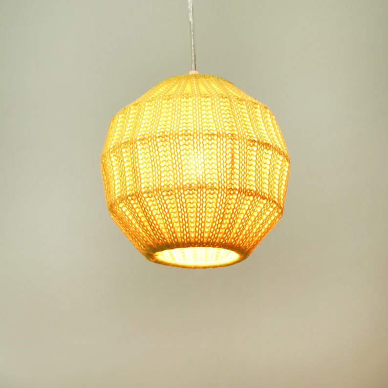 Wool Knit Pendant LightWoven Lamp ShadeCeiling Light Etsy