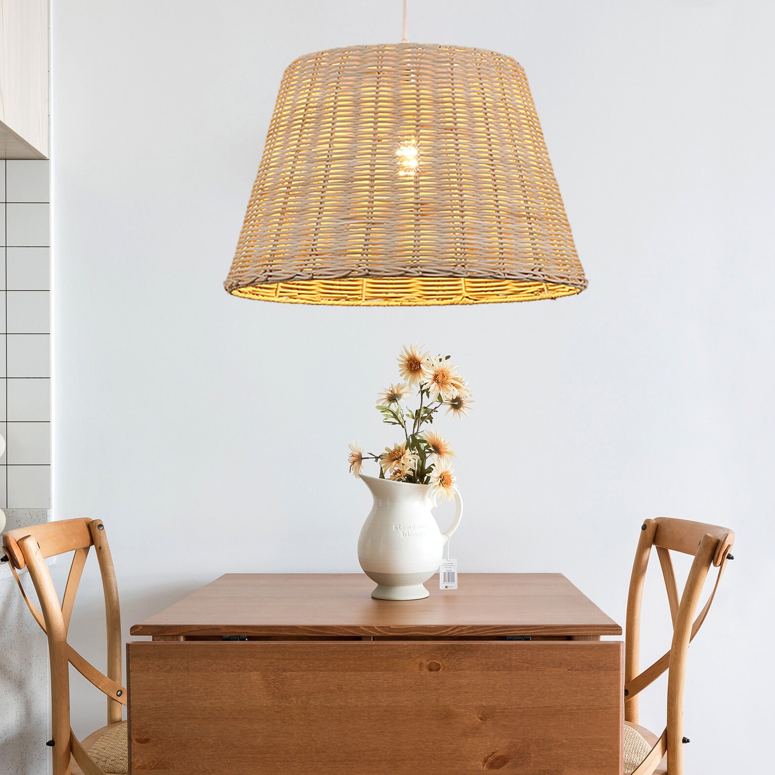 Luz colgante de Rattan lámpara colgante de mimbre sombra de Etsy