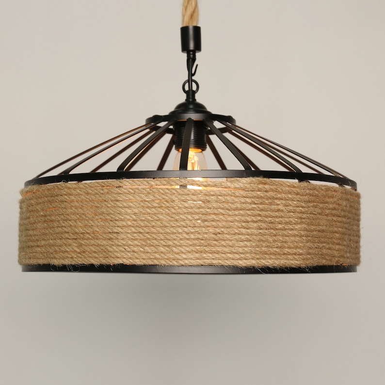 Creative Hemp Rope Pendant LightHandmade Woven Lamp Etsy