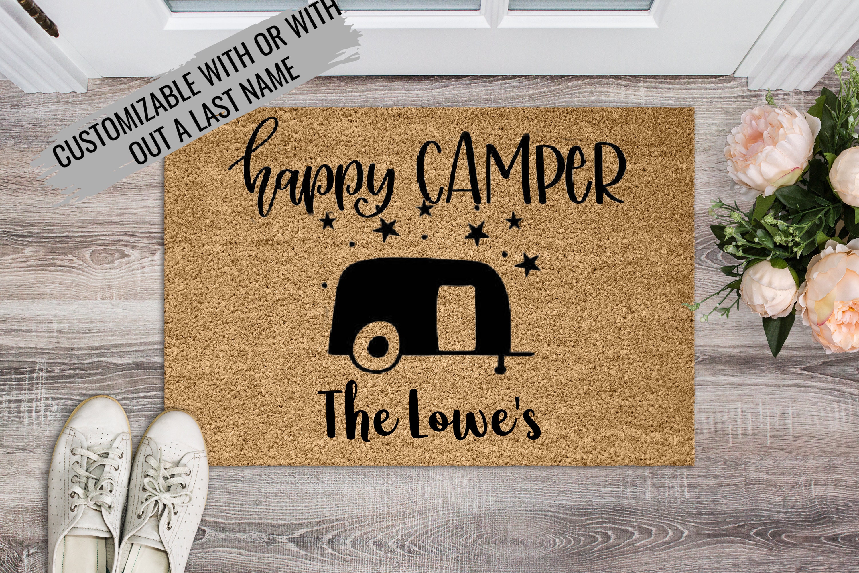 Happy Camper Doormat Trailer Doormat Camping Doormat Funny Etsy Canada