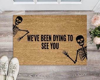 Skeleton Doormat, Halloween Doormat, Funny Doormat, Custom Doormat