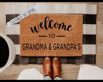 Grandma & Grandpa Doormat, Gift Doormat, Funny Doormat, Grandparent Gift