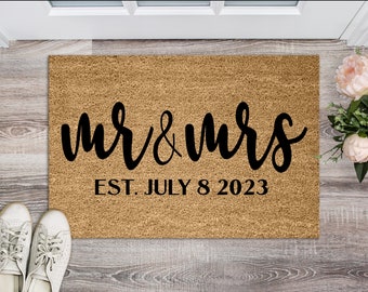 Mr & Mrs Doormat, Wedding Doormat, Engagement Doormat, Custom Doormat