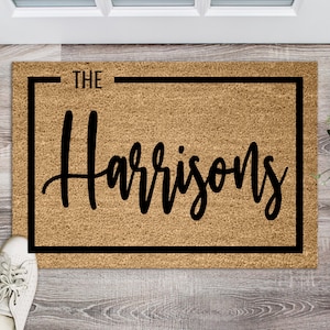 Custom Name Doormat, Family Doormat, Name Doormat, Wedding Gift