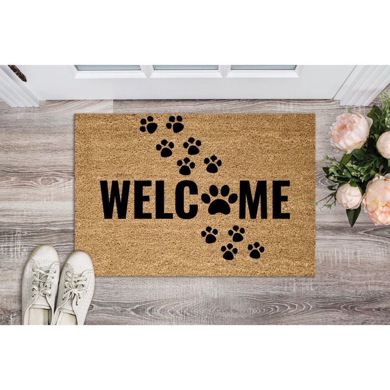 Dog Doormat Paw Print Doormat Doormat Paw Etsy