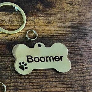 Engraved Dog Tag Pet Tag Silent Dog Tag Dog Collar Tag Dog Name Tag Pet ID Tag Personalized Pet Tag Custom Pet Tag Custom ID Gift for Dogs