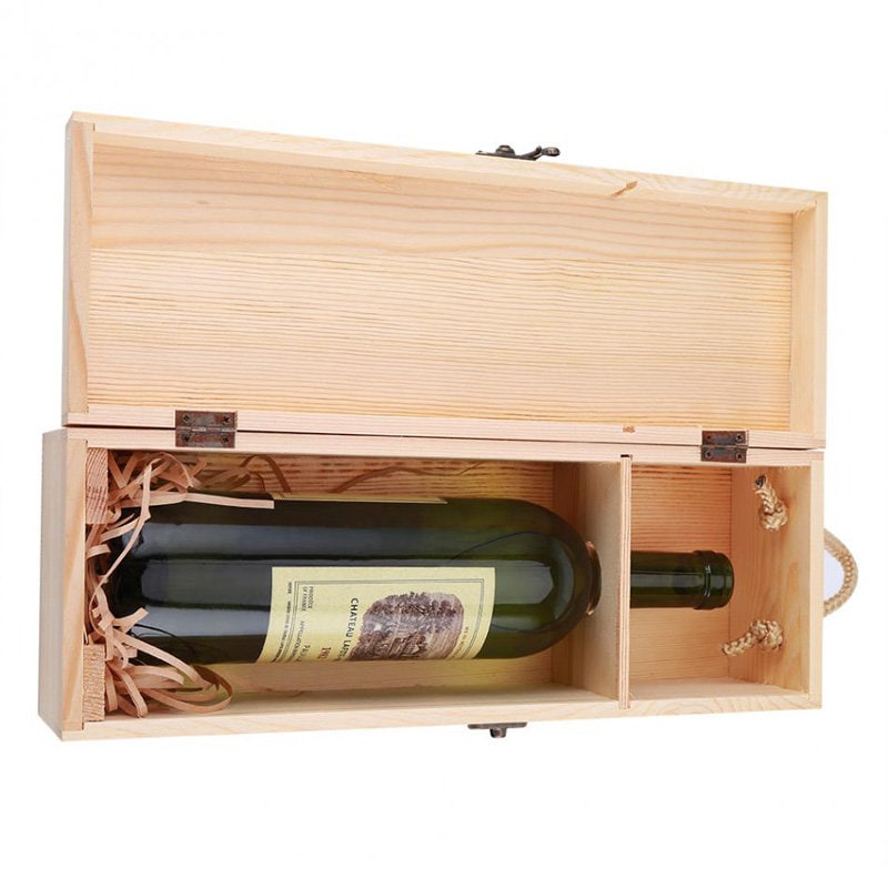 Wooden Wine Gift Box With Latch, Single Bottle - Etsy