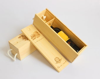 Personalized Wooden Wine Box: Christmas, Anniversary, Birthday Gift