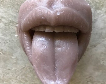 Lifelike Life Size Human Mouth Lips With Tongue Prosthetic Made of Platinum Silicone