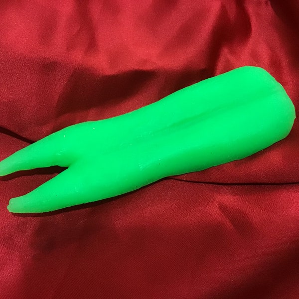 Neon Colors Glow In The Dark Lifelike Life Size Extra Long 5" Human Forked Lizard Devil Tongue Prosthetic Piercing Jewelry Platinum Silicone