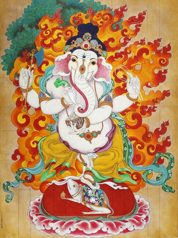 Dancing Ganesh by Rosalie Kalidasi Thompson Ganesh With | Etsy