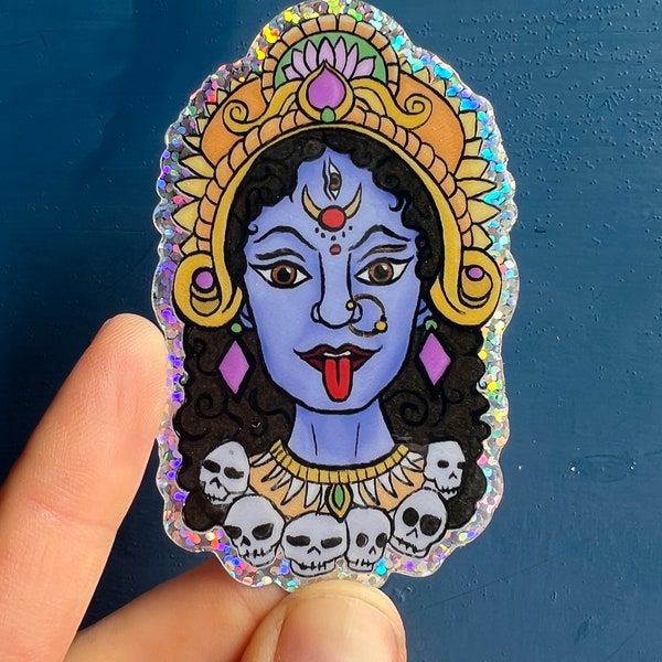 Goddess Kali Ma Sticker, Black, Time, Mother Goddess of Breathe, Powerful Divine Feminine Art